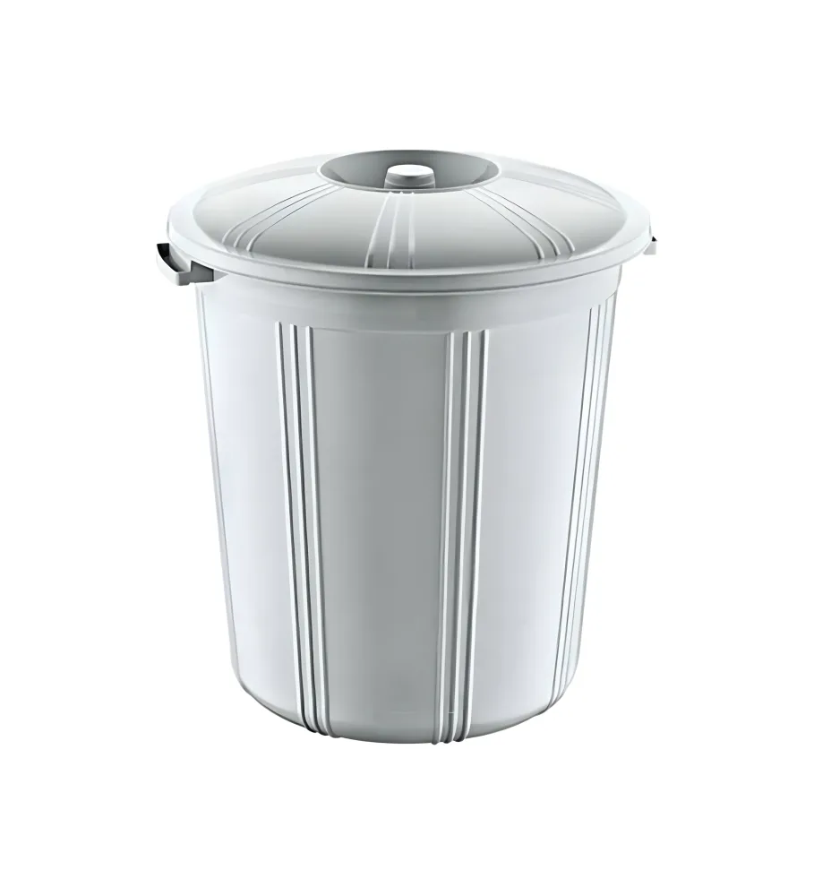 GRİ ÇÖP KOVASI KAPAKLI 50 lt